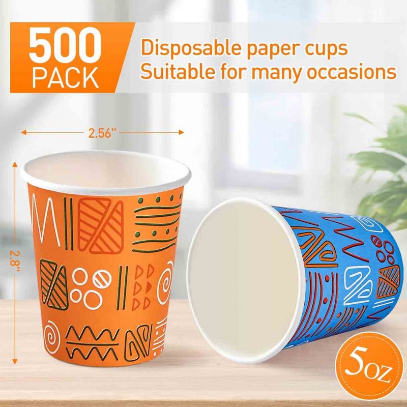 FIKSYK 500 Pack 5oz Colorful Disposable Paper Cups for Parties, Picnics, BBQs, Travel and Events in Toronto