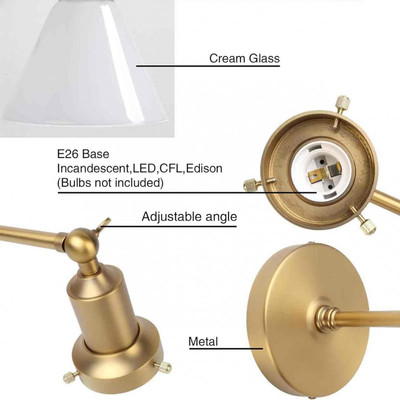 PERMO Industrial Vintage Slope Pole Wall Mount Single Sconce