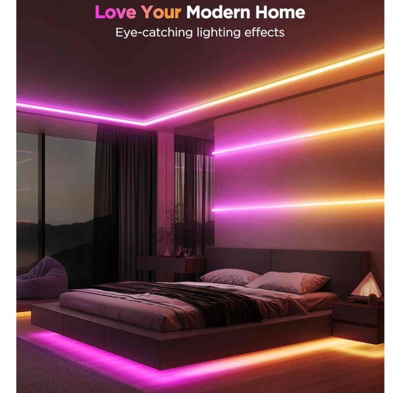 Govee RGBIC LED Strip Lights 16.4ft with Covers, Smart LED Lights Work with Alexa and Google Assistant, LED Diffuser Channel with LED Lights for Bedroom, Skirting Lines, Studio, Cabinet