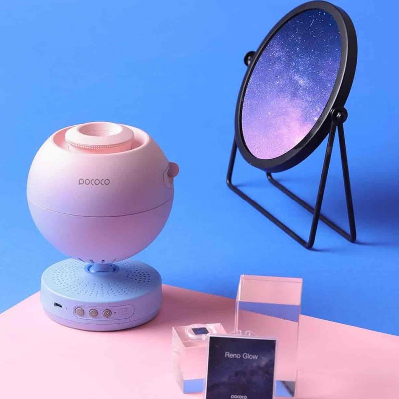 POCOCO Galaxy Star Projector for Bedroom with Replaceable Optical Film Discs, Home Planetarium Night Light Projector with High-Definition Soft Light for Relax, Study, and Meditate, Stress Relief Gifts