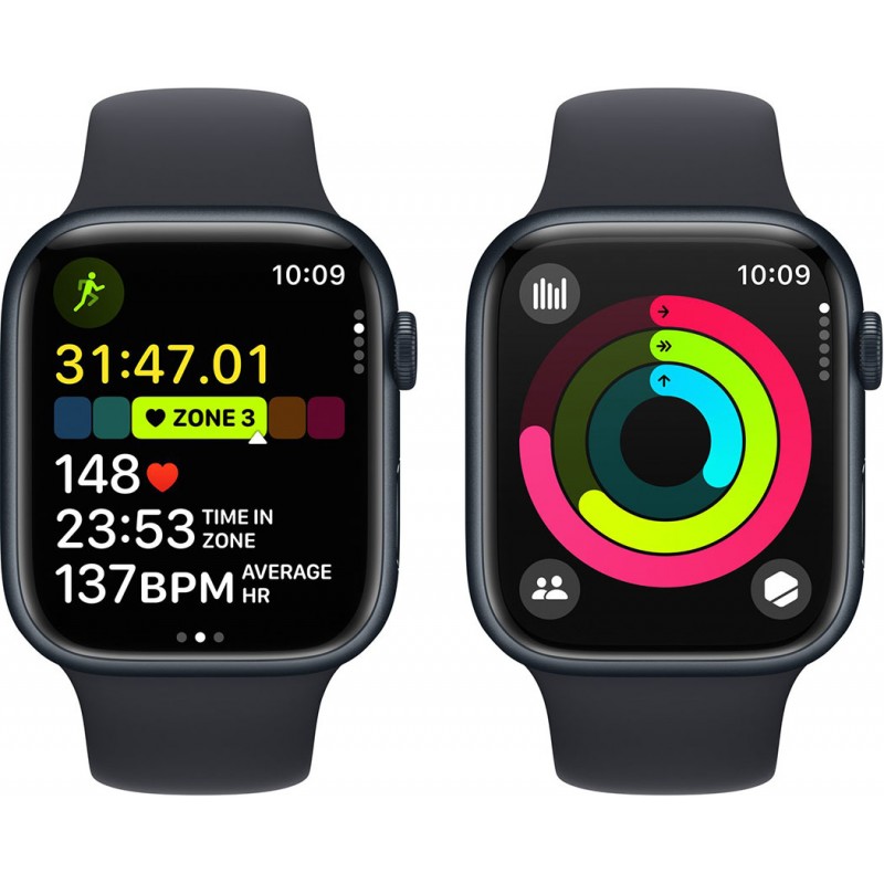 Смартгодинник Apple Watch Series 9 GPS 45mm Midnight Aluminium Case with Midnight Sport Band – M/L